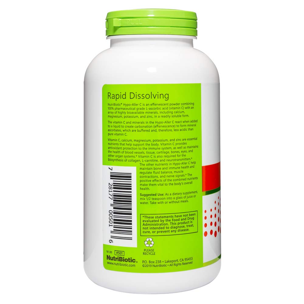- Hypo-Aller C Powder Vitamin C & Minerals, 16 Oz | 1300 Mg Vitamin C for Antioxidant & Collagen Support | Buffered with Calcium, Magnesium, Zinc & Potassium | Gluten & GMO Free