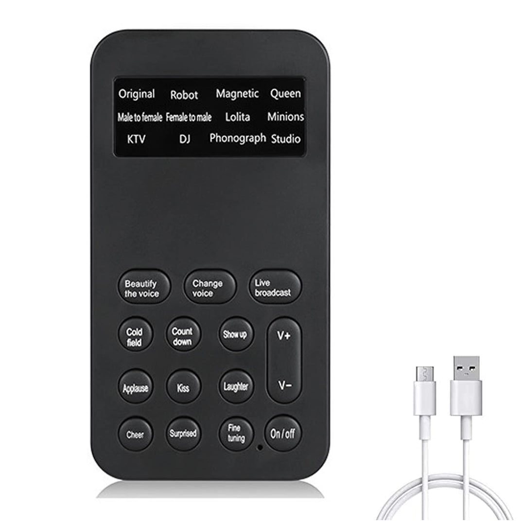 Mini Sound Changer Voice Changer Sound Effects Machine Audio Mixer for Podcast Recording Singing for Cell Phone Computer Laptop