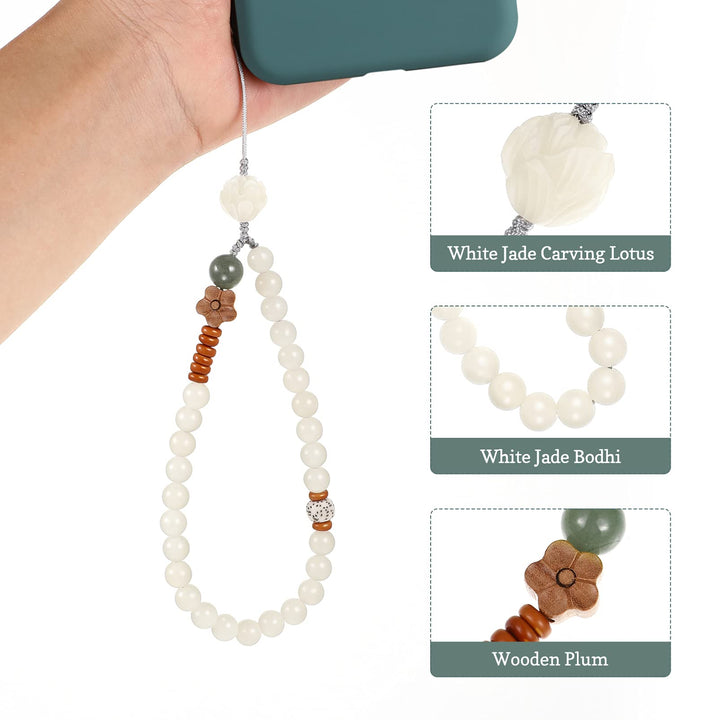 Buddha Beads Mobile Phone Strap Lanyard Keychain Hanging Pendant Chinese Style Phone Wrist Rope (Assorted Color)