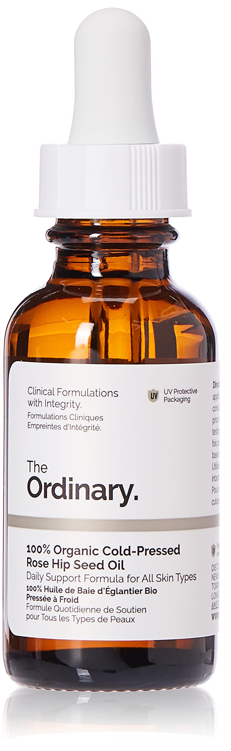 The Ordinary 100% Organic Cold-Pressed Rose Hip Seed Oil, Addresses Signs of Aging by Improving the Appearance of Uneven Skin Tone, Supporting Skin Elasticity, 1 Fl Oz