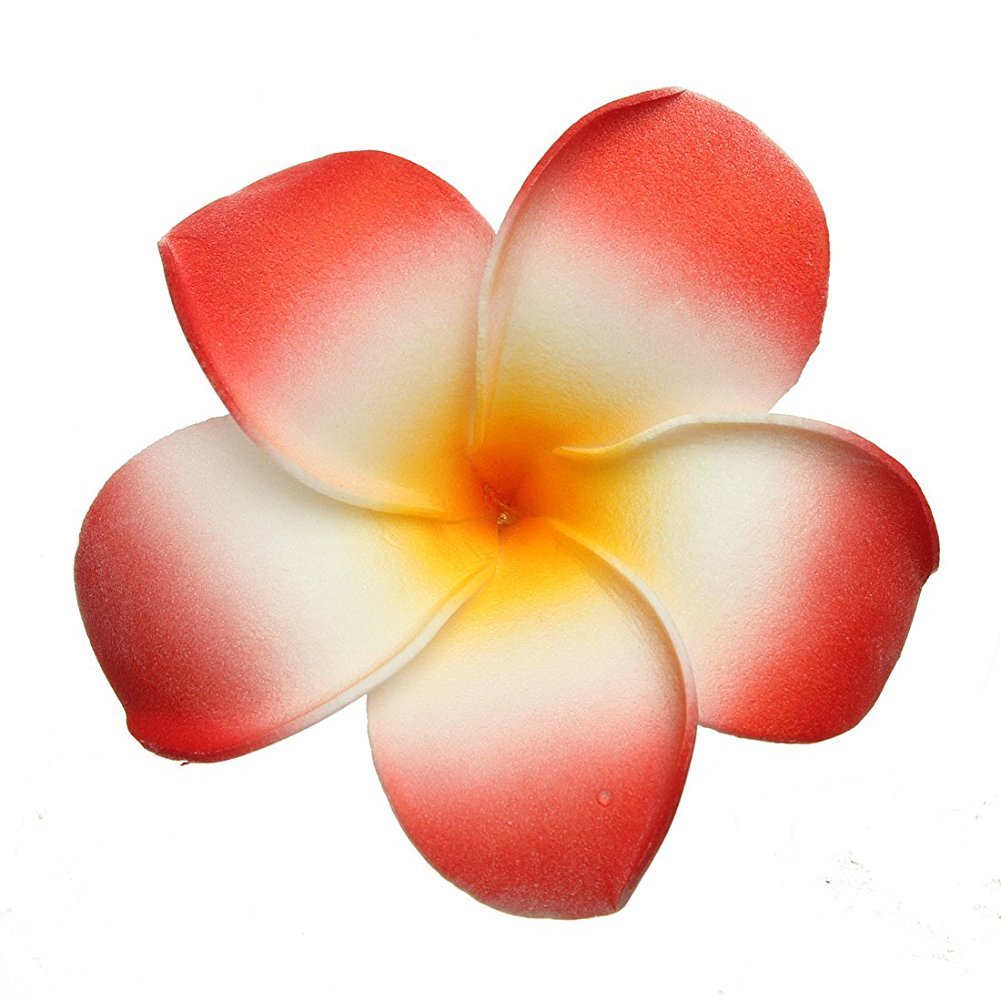 HugeStore 10 Pcs 7cm Hawaii Hawaiian Plumeria Hair Clips Beach Flower Headpieces for Wedding Party