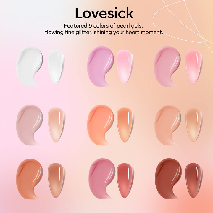 Modelones Jelly Gel Nail Polish Set, 9 Colors Neutral Nude Pink Brown Solid Gel Polish Translucent Pudding Gel Upgraded Crème Manicure Palette Soak Off LED Nail Art Kit DIY Mother's Day Gift W/ Brush
