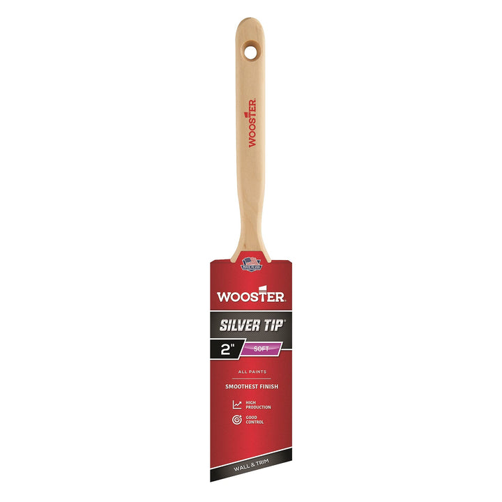 Brush 5221-2 Tip Angle Sash Paintbrush, 2-Inch, 2 Inch, White,Silver