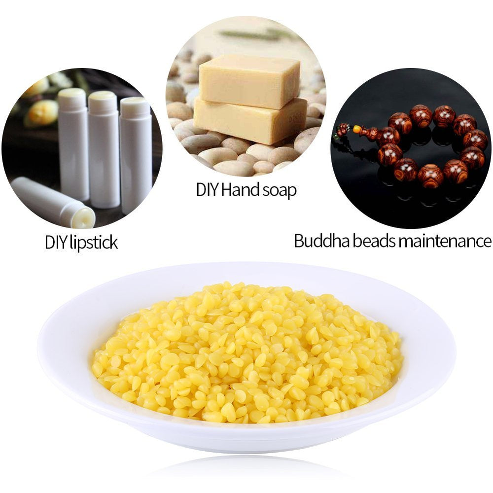 1pack 100% Natural Organic Yellow Beeswax Pellets Cosmetic Grade DIY Homemade Lip Balm Lotions Body Cream Soap Making Ingredients Supplies 50g / 1.76oz (Needle Penetration 1mm) Small in Kind