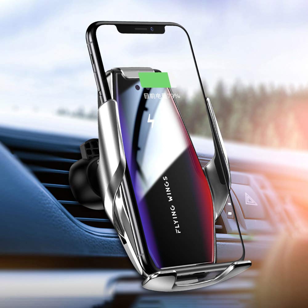 Wireless Car Charger Mount, Infrared Sensor Automatic Clamping Mount 15W Fast Wireless Car Phone Holder for Apple iPhone 14/13/12/11/Pro/X/XR/XS, Sensor Air Vent Cell Phone Car Mount for Samsung