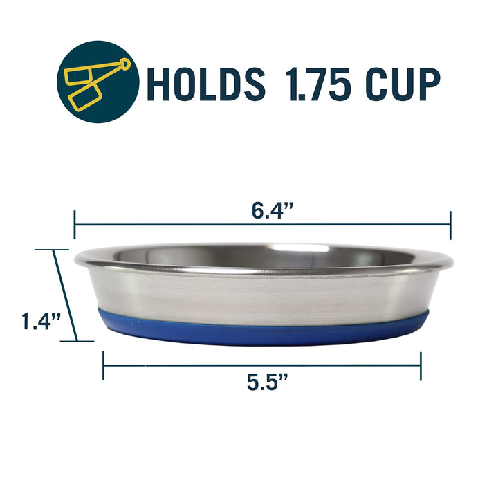 OurPets Durapet Heavyweight Durable Stainless Steel Cat Food or Water Bowl, Water Bowl Holds up to 1.75 Cups of Dry Cat or Dog Food
