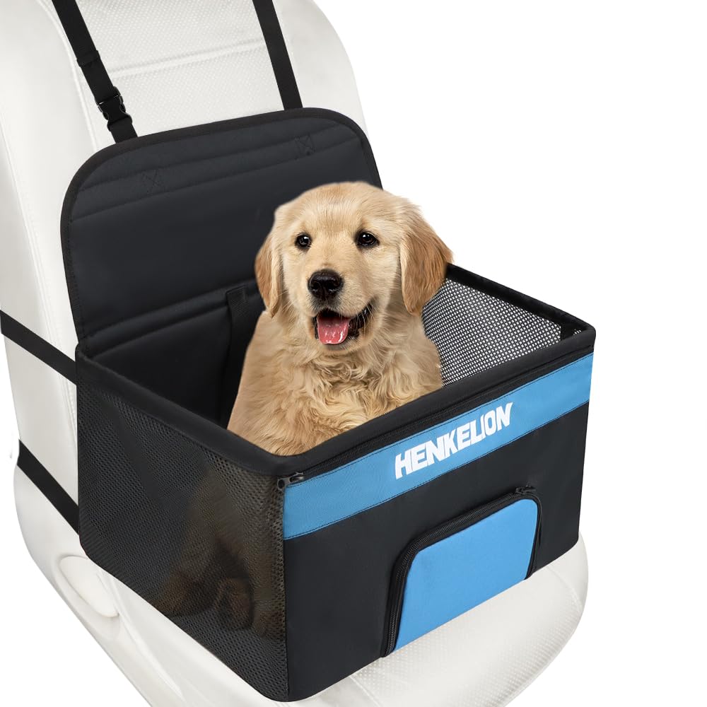 Small Dog Car Seat, Dog Booster Seat for Car Front Seat, Pet Booster Car Seat for Small Dogs Medium Dogs Within 30 lbs, Reinforced Dog Car Booster Seat Harness with Seat Belt - Black