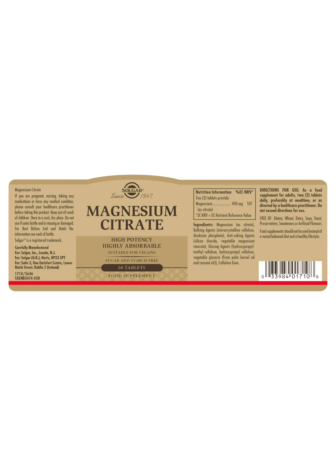 Magnesium Citrate - 60 Tablets