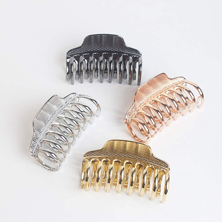Silver: Girls Fashion Vintage Alloy Hair Jaw Clips Hair Clamp Large Punk Hairpins Hair Claw Women Hair Updo Grip Bath Accessories For Thick Hair (Silver)