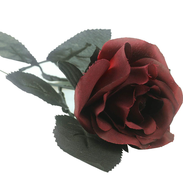 Artificial Roses Bouquet Faux Black Roses Bundles Fake Rose Flowers Realistic Flowers Arrangements Halloween Decor (Black, 5)
