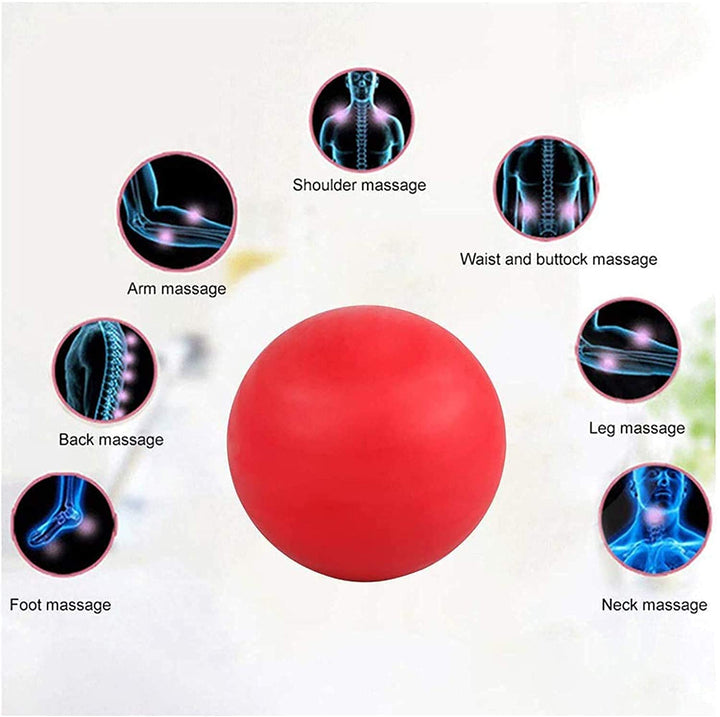 Massage Lacrosse Ball for Sore Muscles, Shoulders, Neck, Back, Foot, Body, Deep Tissue, Trigger Point, Muscle Knots, Yoga and Myofascial Release (Red)