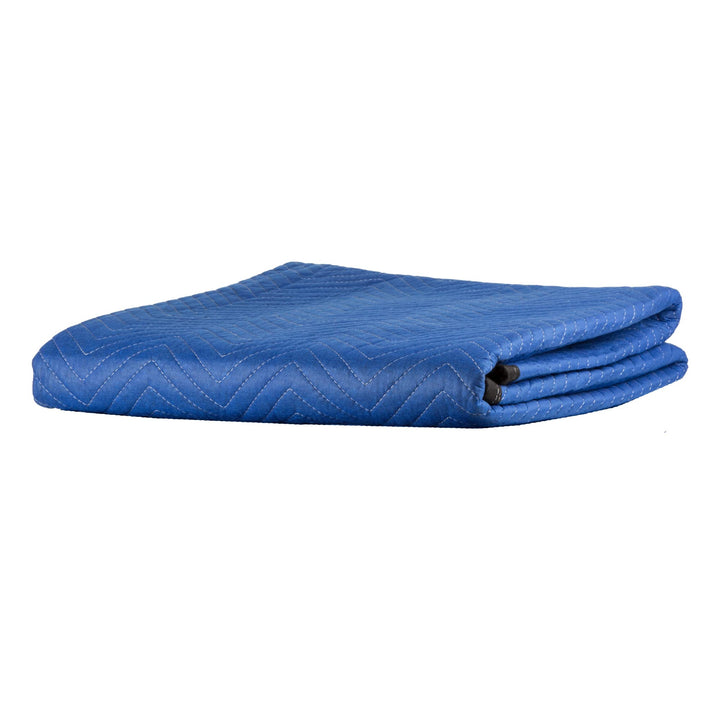 75-MOV1001 Blanket-80x73.5in Heavy-Duty Reusable Quilted Furniture Pad or Drop Cloth with Recycled Cotton Filling-Moving Supplies, 1-Pack, Black/Blue
