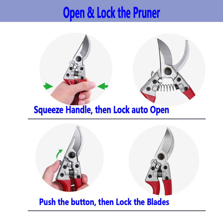 8 Pruning Shears, Professional Bypass Garden Shear Hand Pruners Gardening Shears Clippers for Plants, Flower Cutter Florist Scissors Trimming Scissors, Gardening Tools