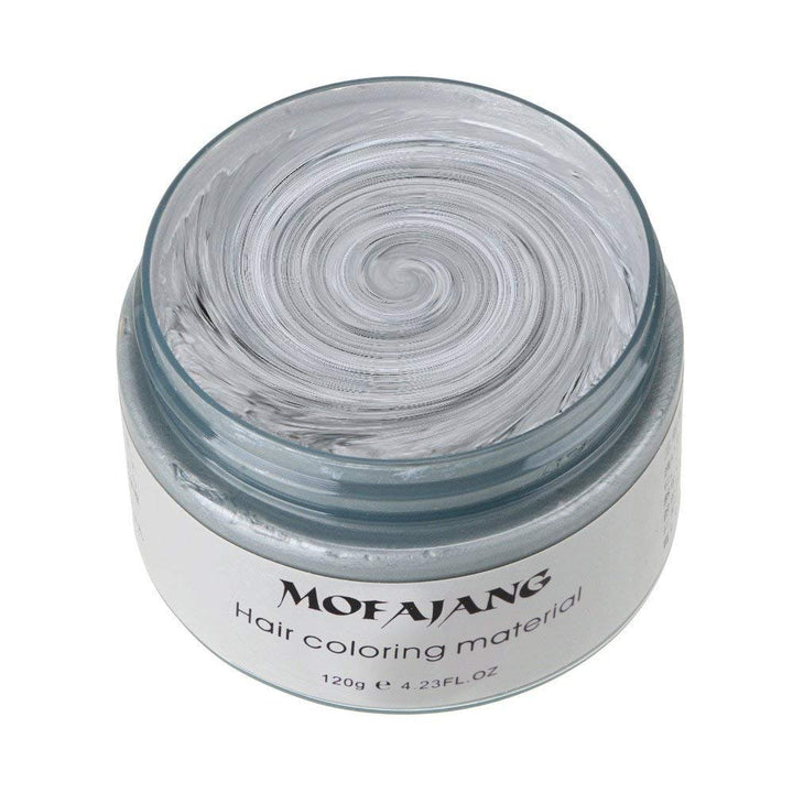 MOFAJANG Unisex Hair Wax Color Dye Styling Cream Mud, Natural Hairstyle Pomade, Washable Temporary,Party Cosplay (Ash Matte Grey)