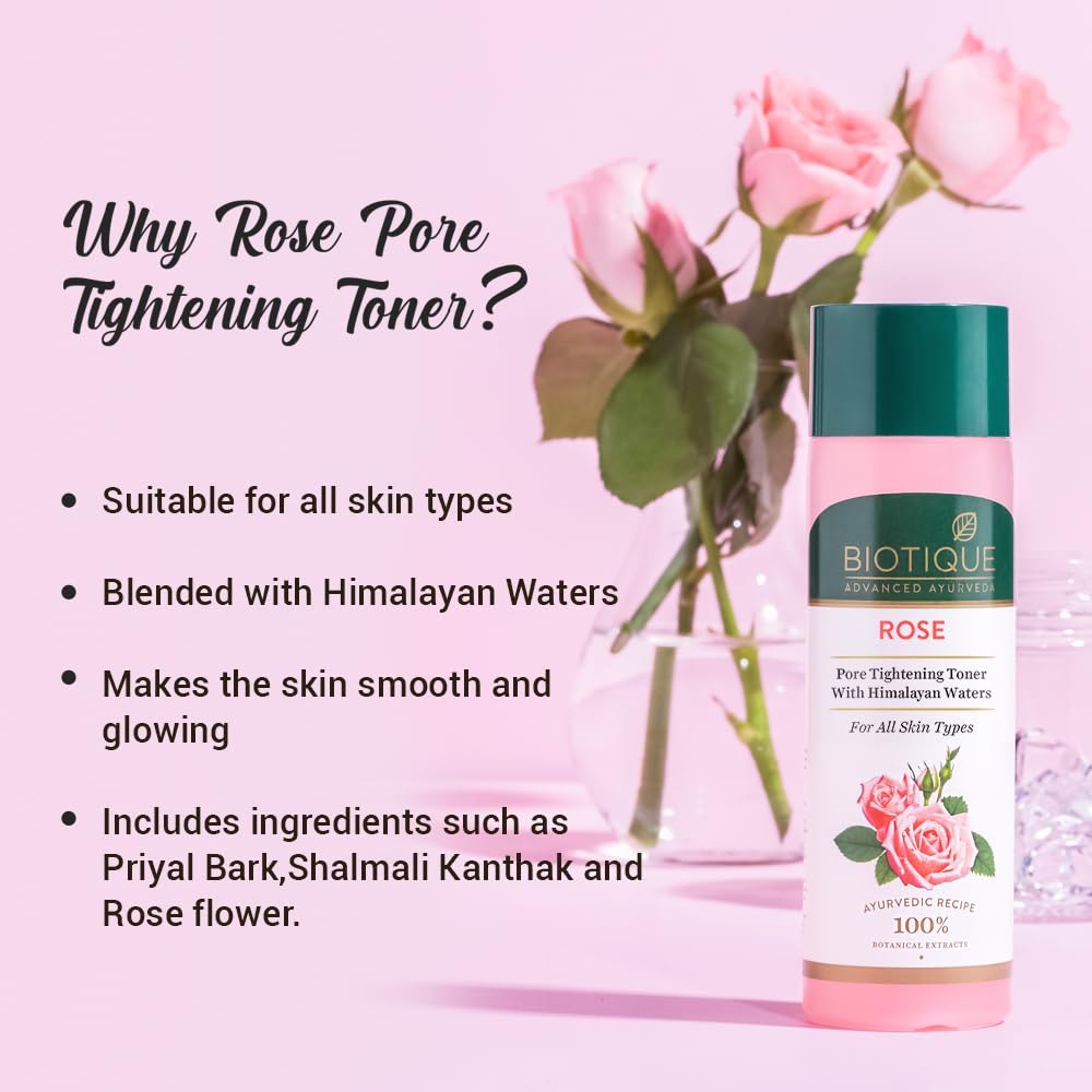 Rose Pore Tightening Toner With Himalayan Waters For All Skin Type 120Ml, Pack of 1