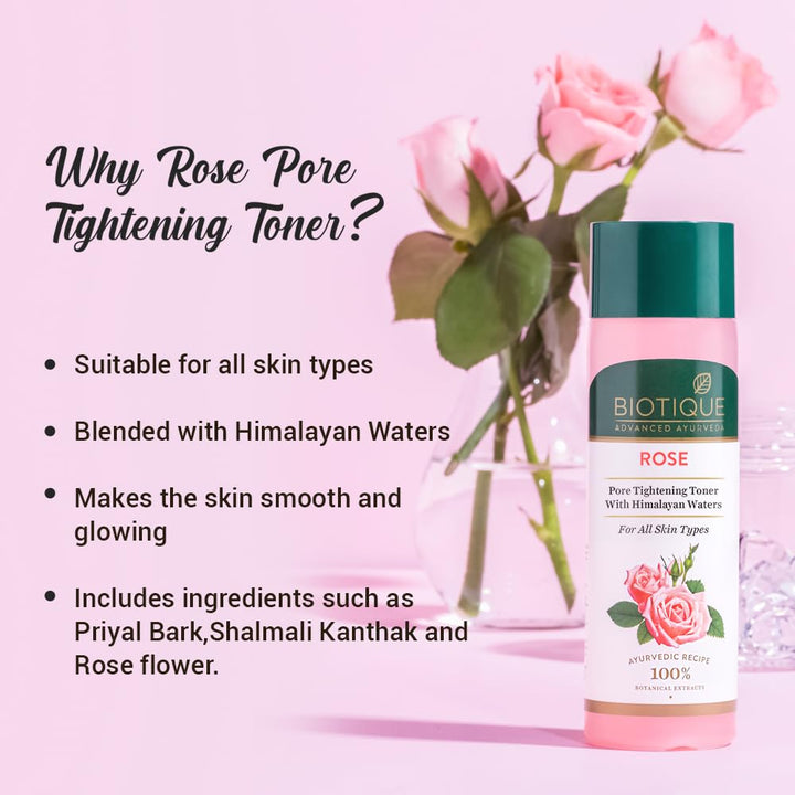 Rose Pore Tightening Toner With Himalayan Waters For All Skin Type 120Ml, Pack of 1