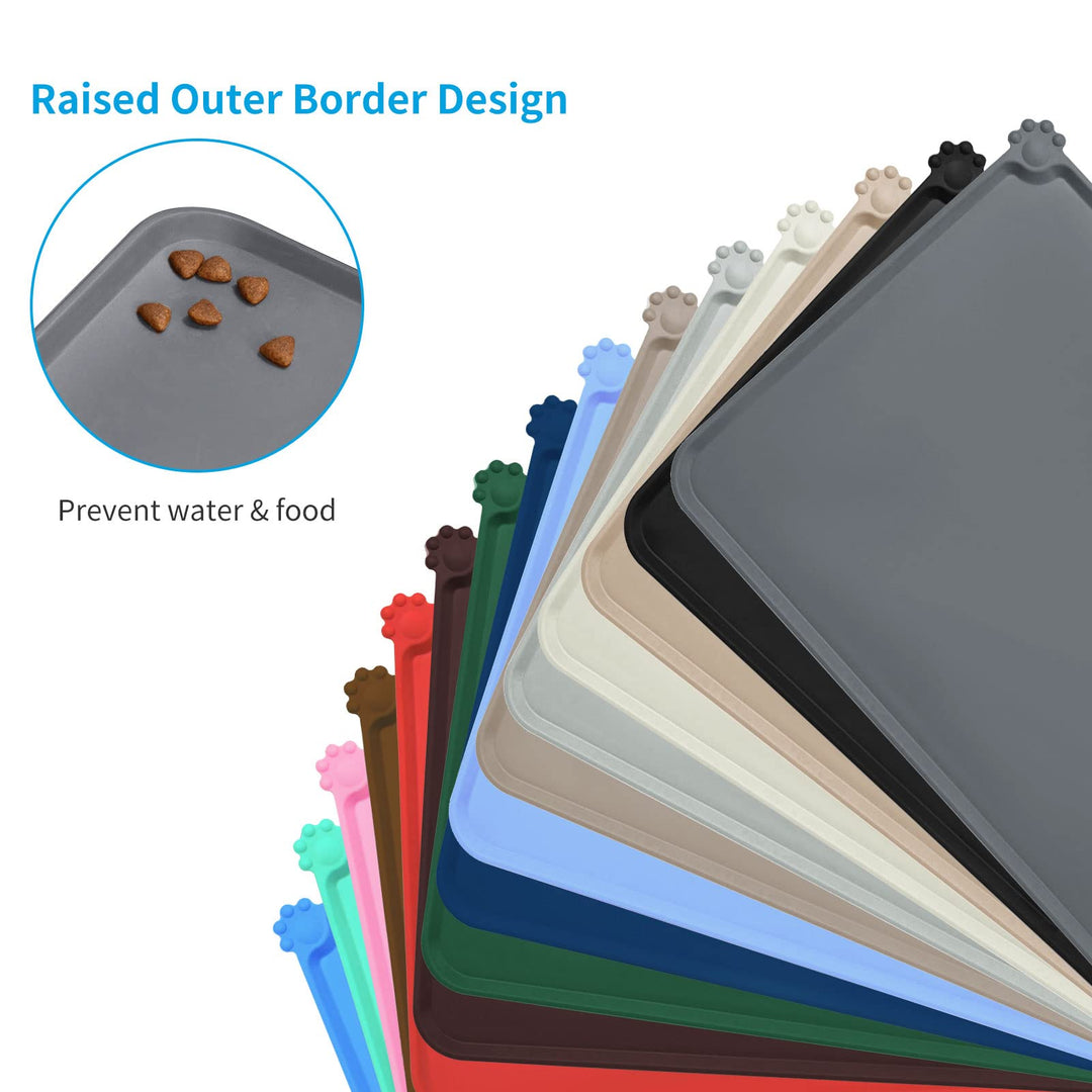 Silicone Waterproof Pet Feeding Mats,Anti Slip Bowl Pad,Dog Mat for Food and Water