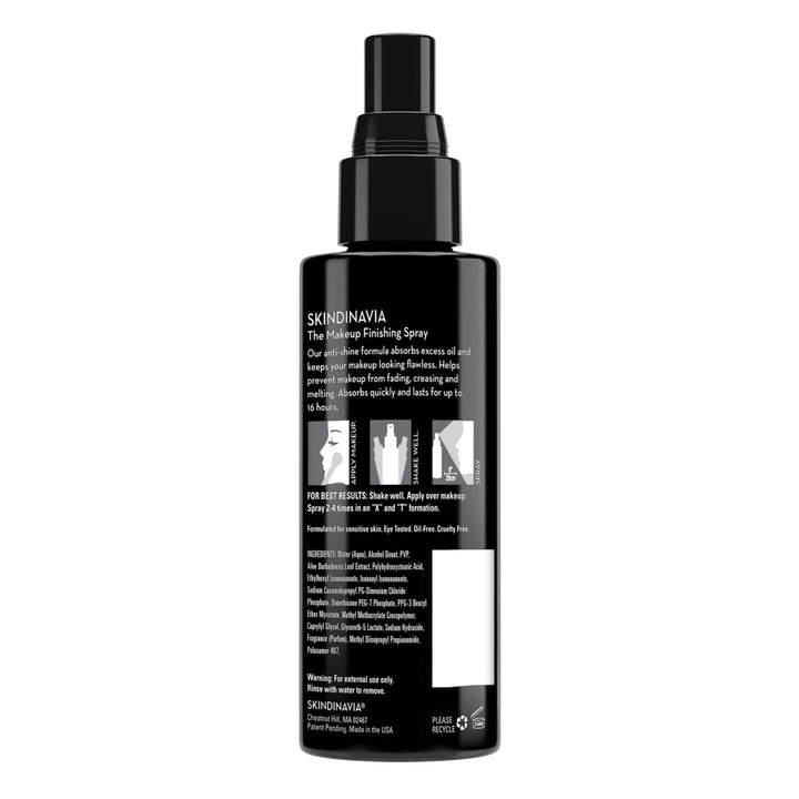 Skindinavia The Makeup Finishing Spray, Oil Control Setting Spray, For Oily Skin, Temperature-Control for All-Day Wear, Long-Lasting Up to 16+ Hours, Heat-Resistant & Waterproof, Fine Mist (8 Oz)
