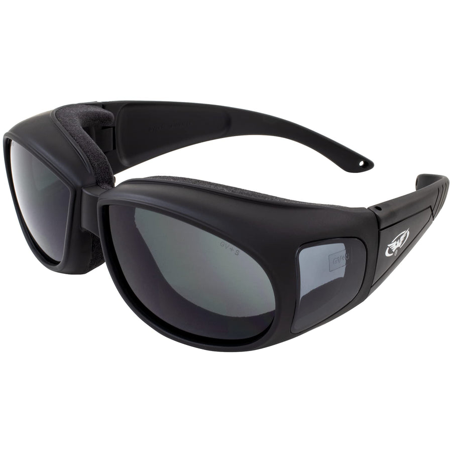 Outfitter Padded Fit-Over Motorcycle Safety Sunglasses (Smoke Lens)