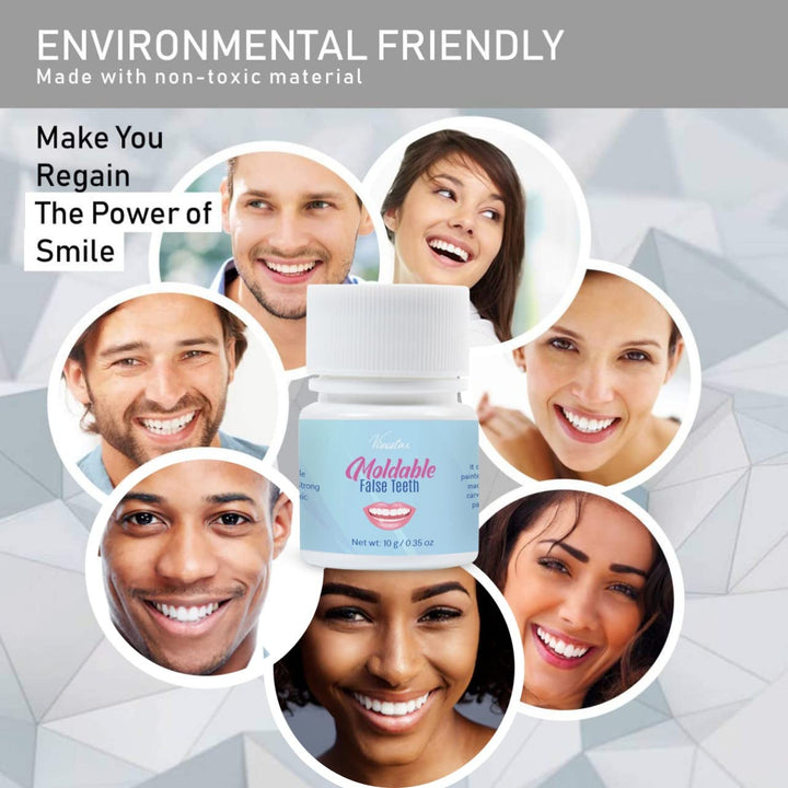 Teeth Repair Kit, Temporary Teeth Replacement Kit, Do it Yourself Thermal Fitting Beads, Moldable False Teeth for Snap On Instant and Confident Smile
