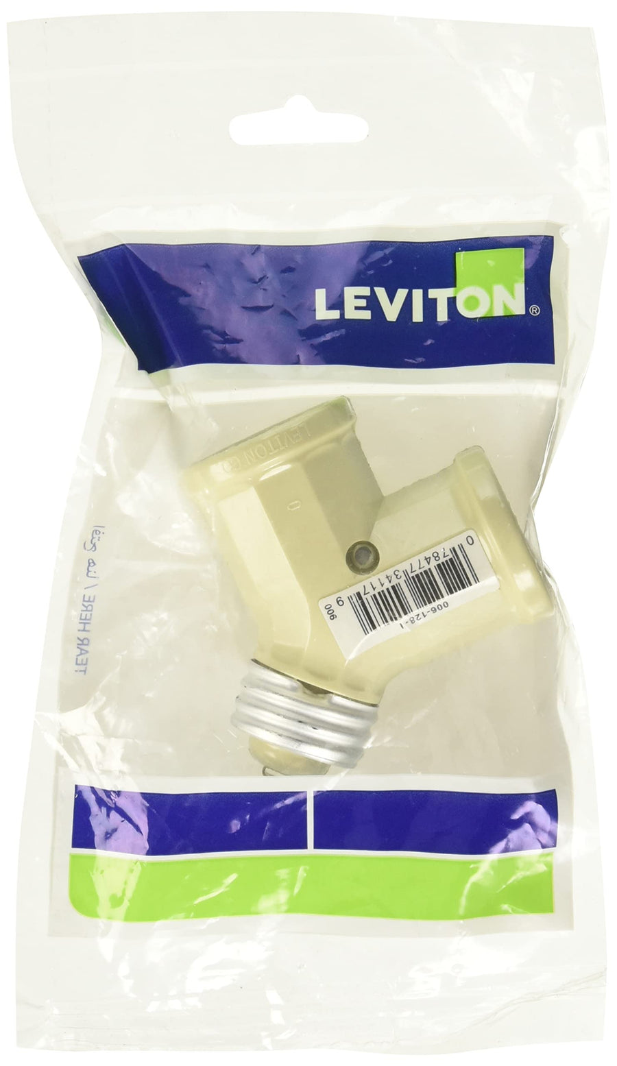 128-I 15-Amp 660-Watt Twin Light-Socket Adapter, Ivory