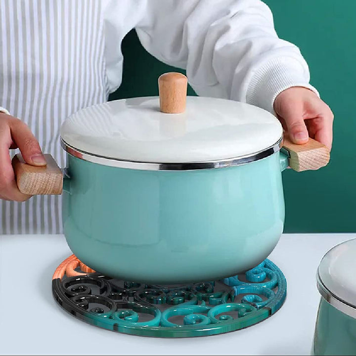 Coaster Resin Molds 2pcs Large Silicone Coaster Molds with Design 3D Mandala Flower Geode Tray Epoxy Molds Silicone Trivet Mats Resin Casting Mold