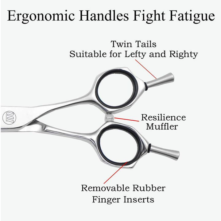 Professional 7.0 Dog Grooming Chunkers Scissors, Upward Curved Pets Grooming Thinning/Blending Shears - Japan 440C Stainless Steel for Pet Groomers or Family DIY Use