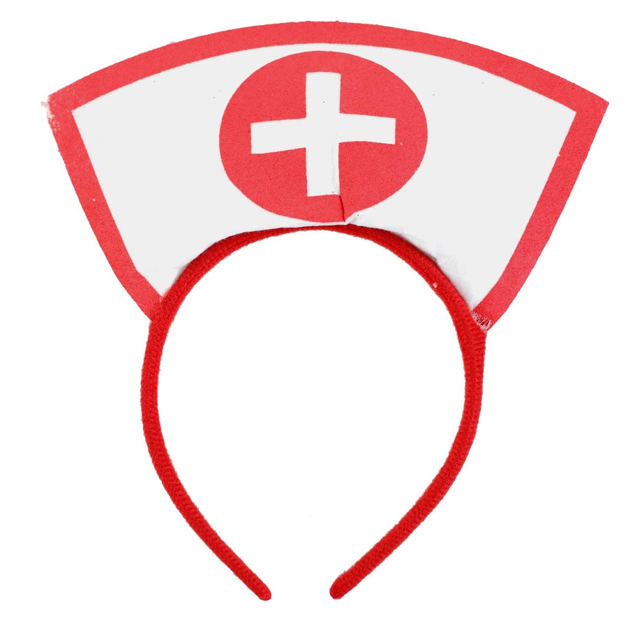 Halloween Costume Accessory,Nurse Hat Headband with Red Cross,Halloween Party Supplies