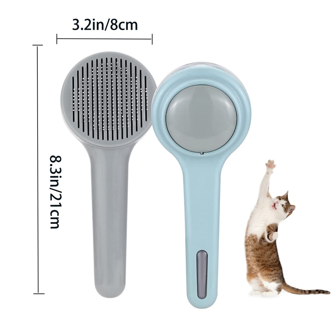 Cat Grooming Brush, Cat Brushes Pets Self Cleaning Slicker Brush for Shedding Removes Loose Undercoat Pet Comb for Pet Massage-Self Cleaning