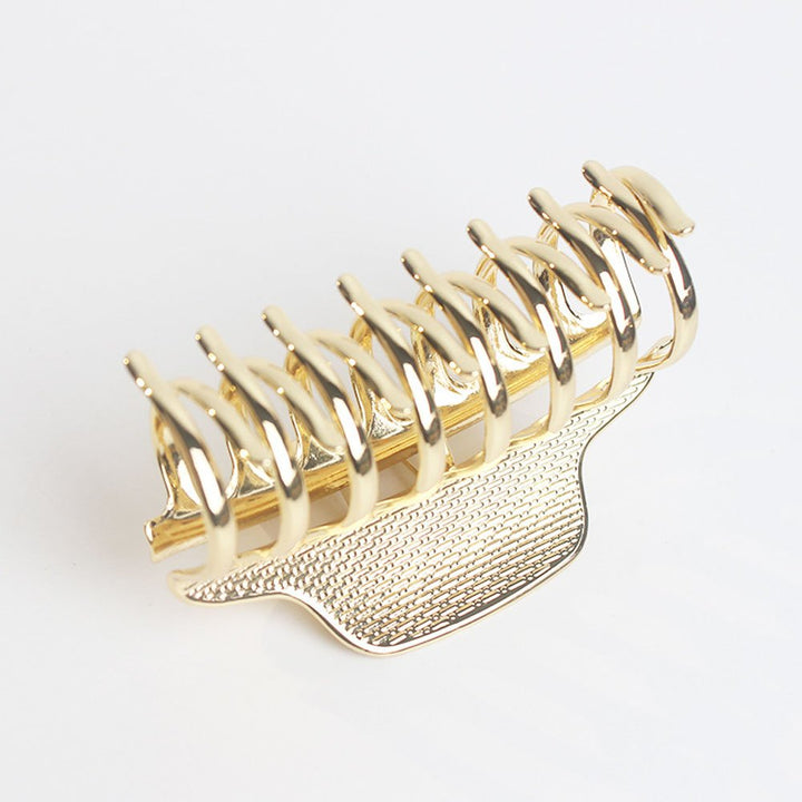 Women Lady Vintage Metal Claw Hair Clip Bath Shark Chuck Top Clip Hair Accessories for Thick Hair (Gold)