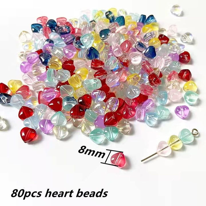 160pcs Star Heart Crystal Beads Bulk Star Heart Spacer Beads Crystal Glass Beads Loose Beads for Earring Bracelet Necklace Key Chains Jewelry DIY Craft Making (Multicolors, 8mm)