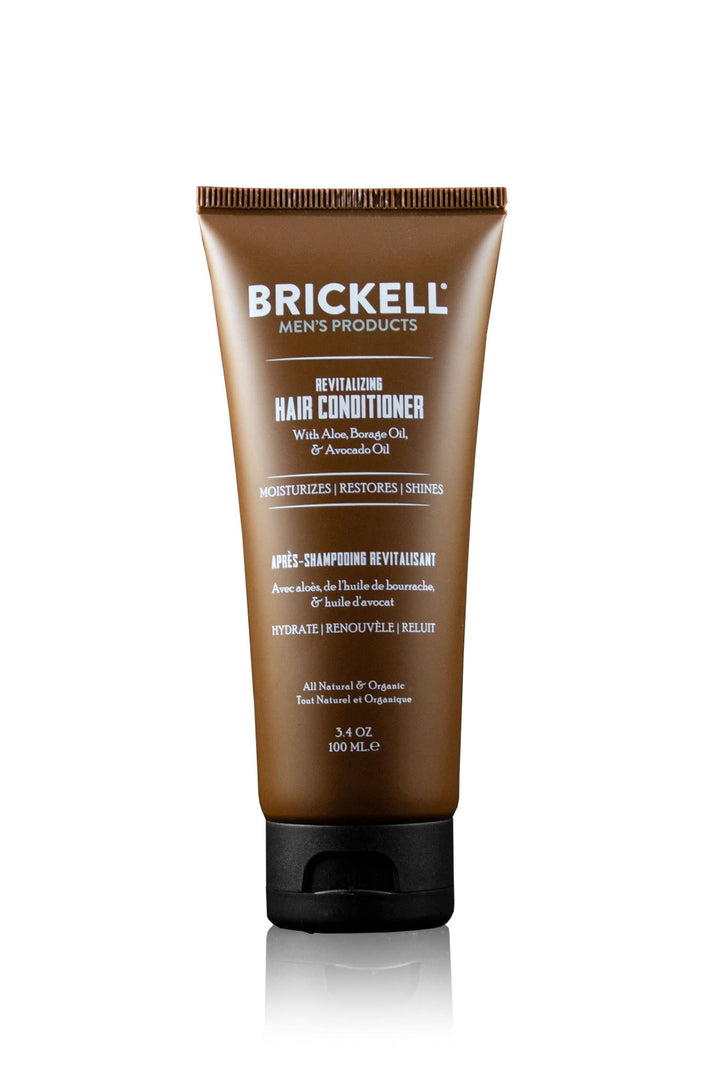 Brickell Men's Revitalizing Hair Conditioner for Men, Natural and Organic Nourishing Hair Conditioner, Restores Shine and Moisture, 2 Ounce, Scented, New Formula