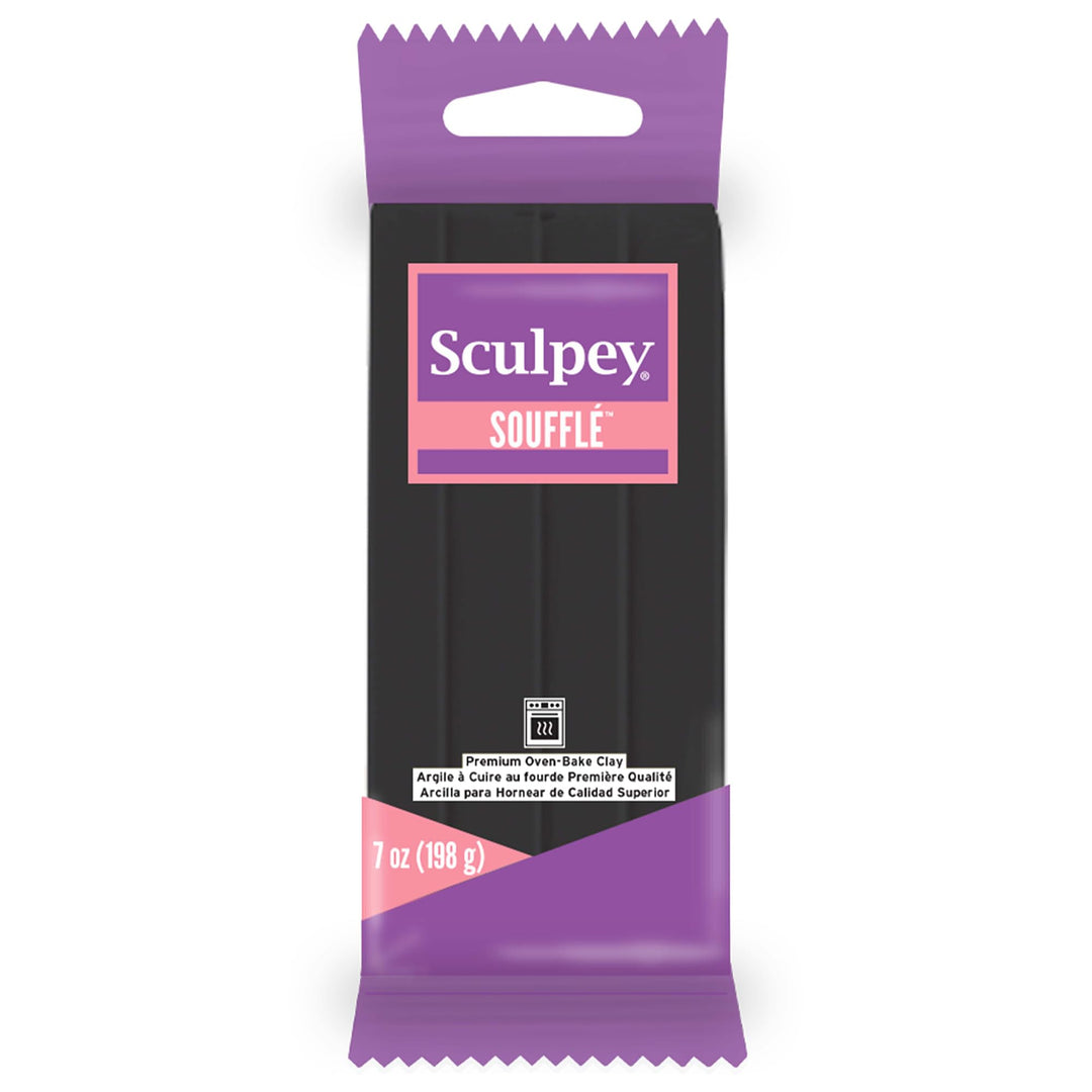 Soufflé Polymer Oven-Bake Clay, Poppyseed Black, Non Toxic, 7 oz. bar, Great for jewelry making, holiday, DIY, mixed media and more! Premium light-weight oven bake clay.