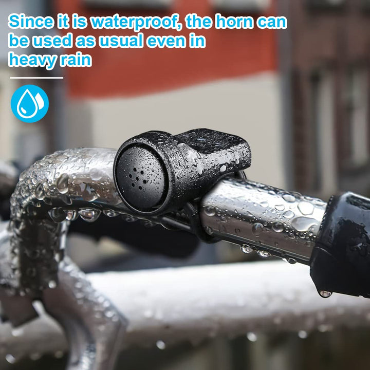 Electric Bike Horn, Electronic Bicycle Bell, 140DB Bike Horn for Adults, 4 Sound Modes Waterproof Horn for Bike, Loudest Bike Horn with Rechargeable Battery for Mountain Bike/Road Bike-Black