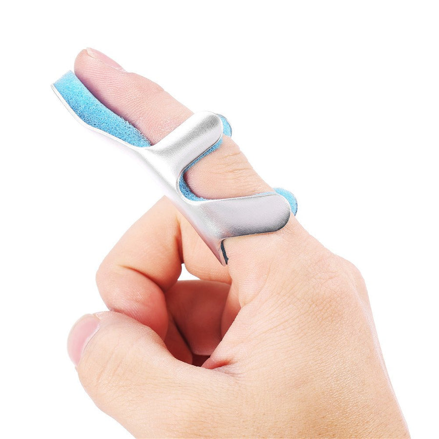 Frog Type Finger Splint, 1 Pair Finger Straightening Brace with Padded Aluminum Fixing Support Pad for Tendon Release & Pain Relief (M)