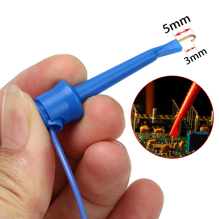 10 Pcs Multimeter Electrical Test Dual Lead Test Hook Clips - 5 Colors Silicone Flexible Test Cables for Electronic, Component, Testing Connecting