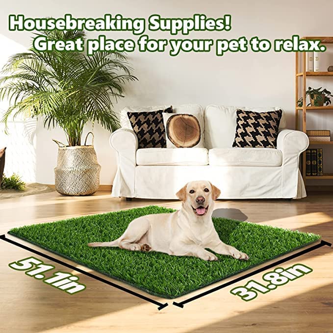 Dog Grass Pad,51.1x31.8In Fake Grass for Dogs,Artificial Grass Pee Pad for Puppies Potty Training Indoor Outdoor