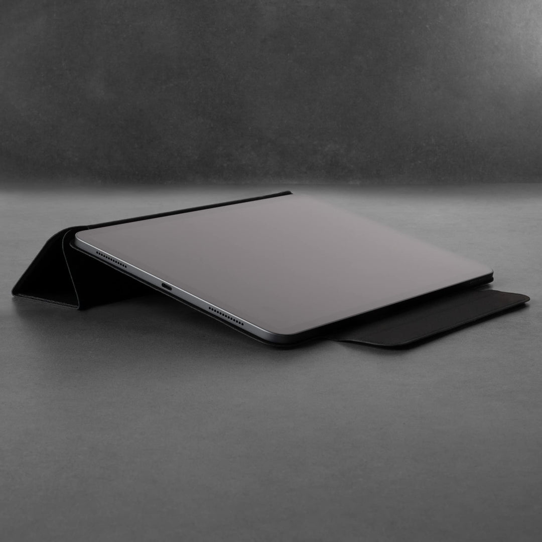 Smart Folio Compatible with iPad Mini 7/6 - Leather iPad Mini 7th / 6th Generation (2024/2021) Smart Case Magnetic Cover with Auto Wake/Sleep and Stand Function (Black)