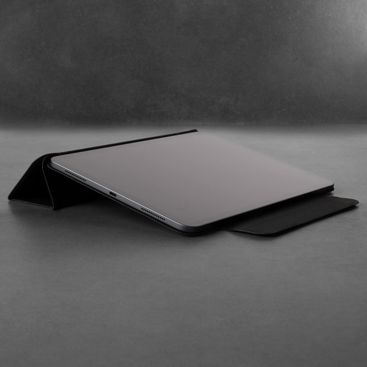Smart Folio Compatible with iPad Mini 7/6 - Leather iPad Mini 7th / 6th Generation (2024/2021) Smart Case Magnetic Cover with Auto Wake/Sleep and Stand Function (Black)
