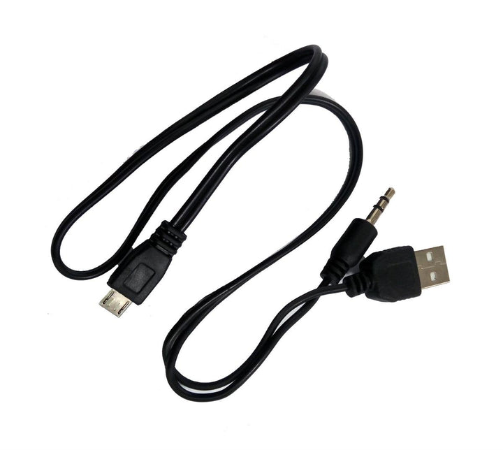 1x Micro USB 5pin to 3.5mm Audio Port Cable and USB-A Charge Cord for Bluetooth Speaker (Micro USB)