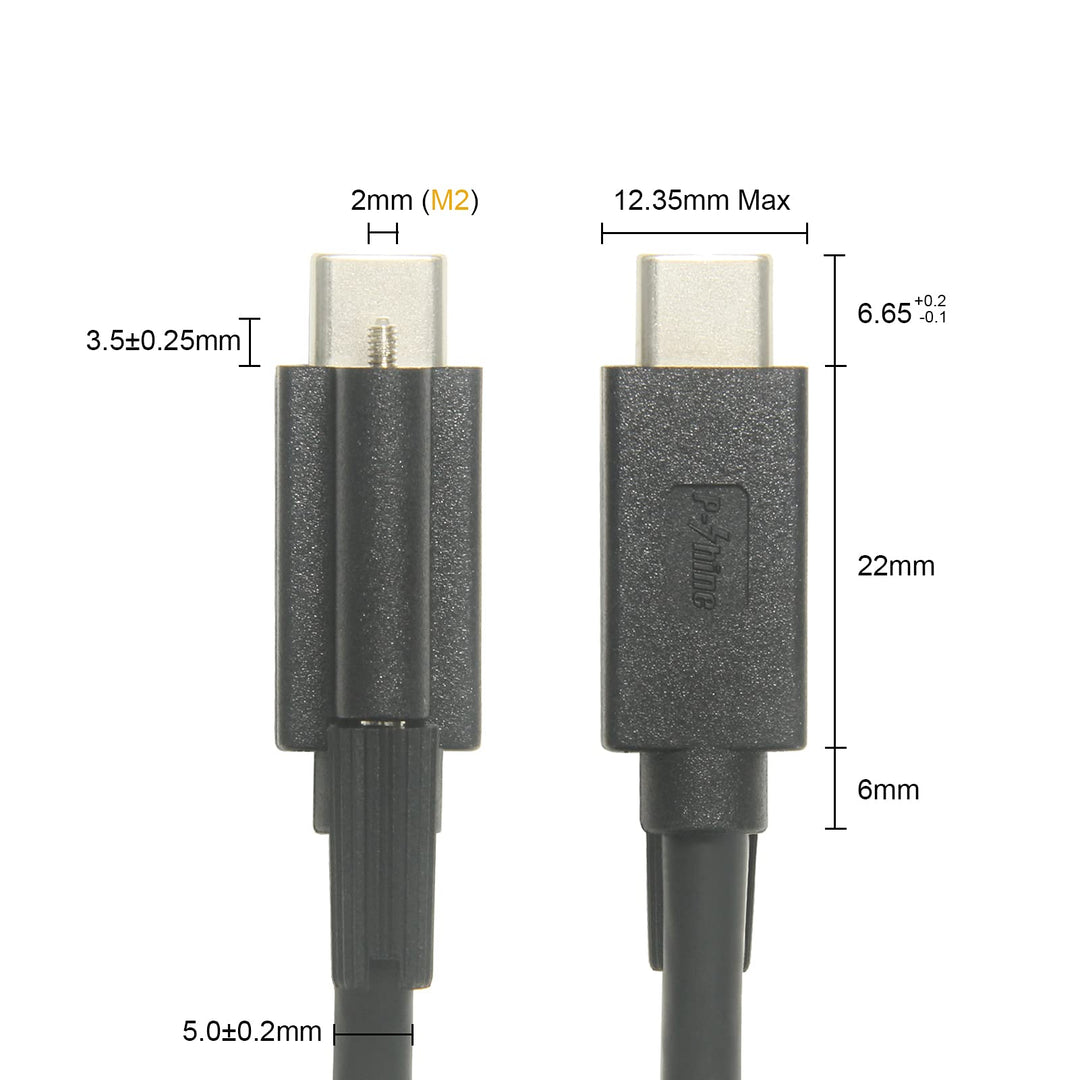 Screw Locking USB C to USB-C Cable 5A USB 3.1 Gen 2 Type C Cable with 10Gbps Data Sync and 100W Power Delivery for Industry Camera and More C Interface Devices (3.3Ft,1.0M)