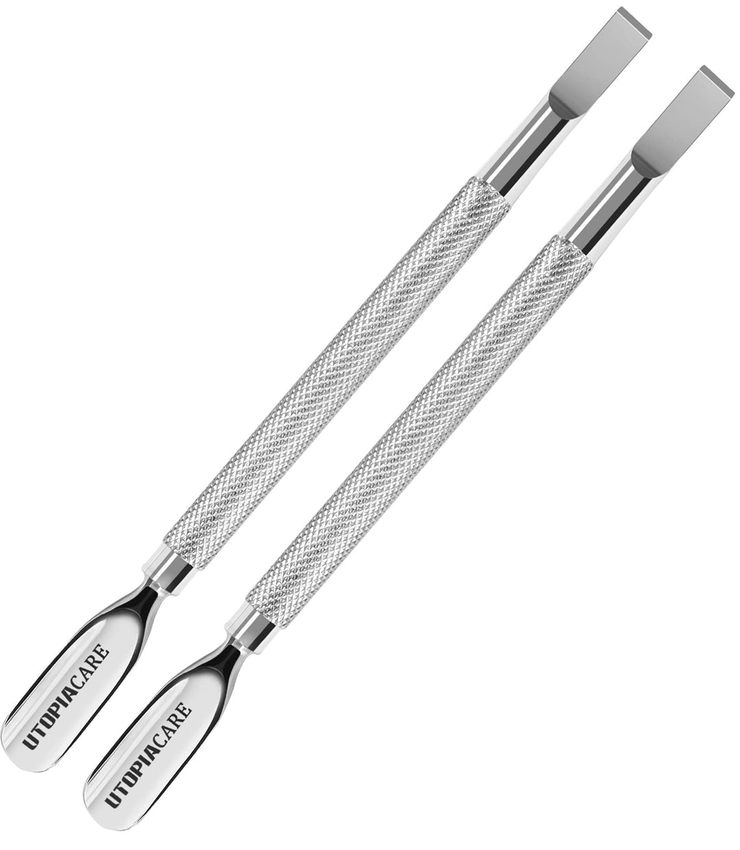 Cuticle Pusher and Spoon Nail Cleaner 2Pack - Professional Grade Stainless Steel Cuticle Remover and Cutter - Durable Manicure and Pedicure Tool - for Fingernails and Toenails
