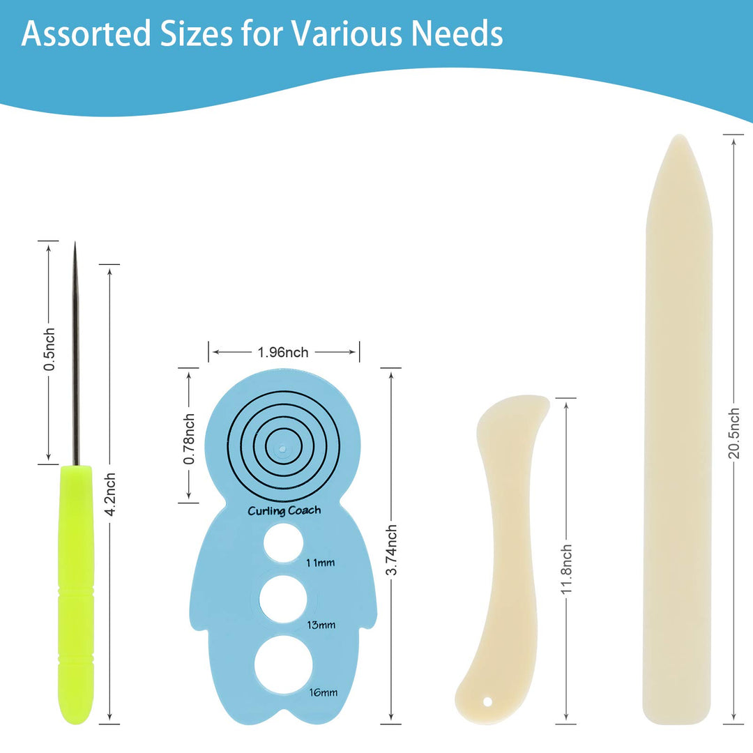 9 Pieces Multifunctional Slotted Quilling Tool and Supplies Kit Ergonomic for Beginner, Advanced Quiller, DIY, Handcraft, Scrapbooking, Card Making, Bookbinding and Origami