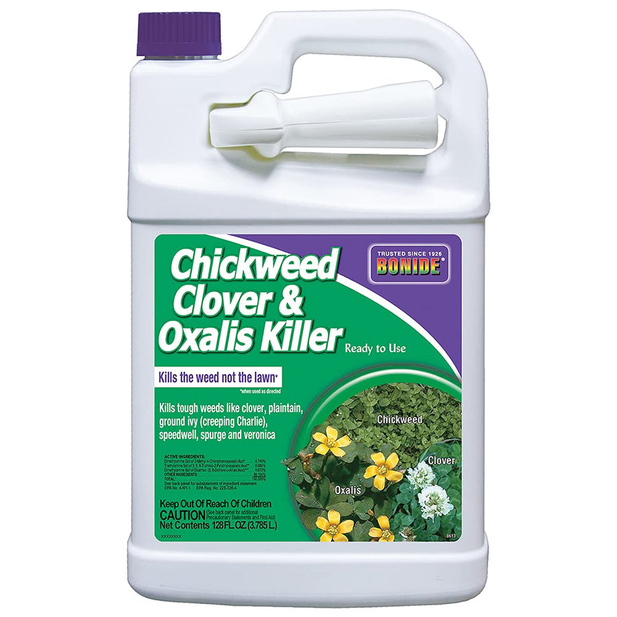 Chickweed, Clover & Oxalis Killer, 128 oz Ready-to-Use Spray, Controls Weeds & Roots without Harming Lawn