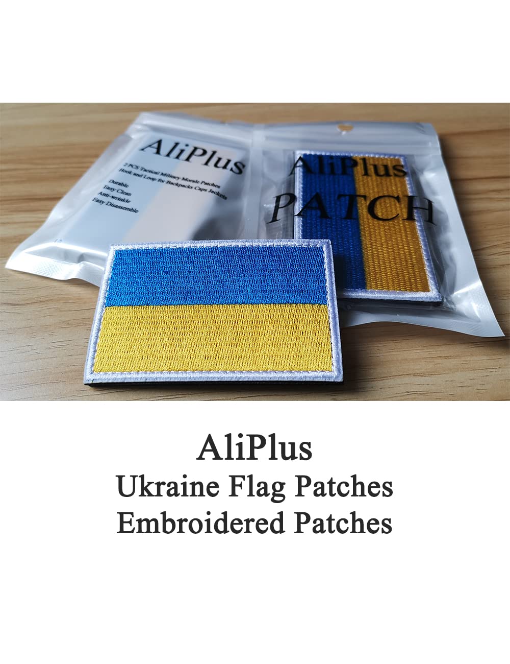 2 PCS Ukraine Flag Patches Embroidered Tactical Military Morale Patch Applique Fastener Hook and Loop