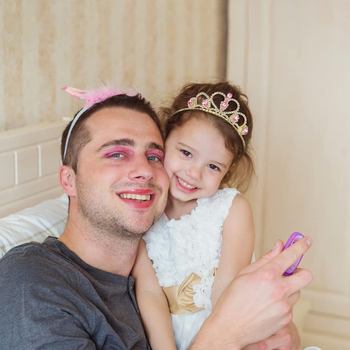 Pink Gems Rhinestone Gold Tiara Birthday Princess Party