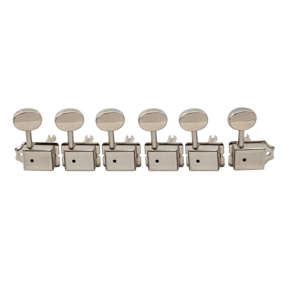 Pro 6 inline Vintage Guitar Tuners Split Shaft Tuning Pegs Keys Machine Heads Set for Squier Classic Vibe Fender Strat/Tele Style Electric Guitar, Nickel