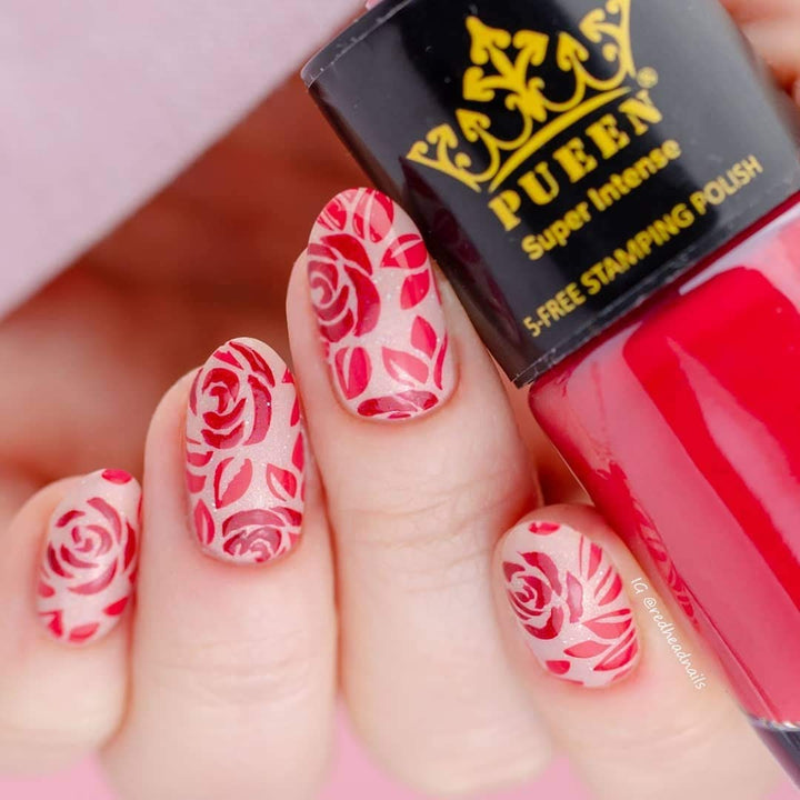 Happy Holiday Stamping Polish Collection Set Big 5-Free Formula Nail Color Lacquer (816 - So Red + 815 - Amazon Moss) - BH000873