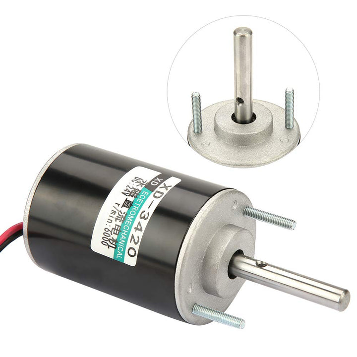 12V/24V 30W CW/CCW Permanent Magnet DC Motor Reversible Electric Gear Motor High Speed Low Noise for DIY Generator (24V 6000RPM)