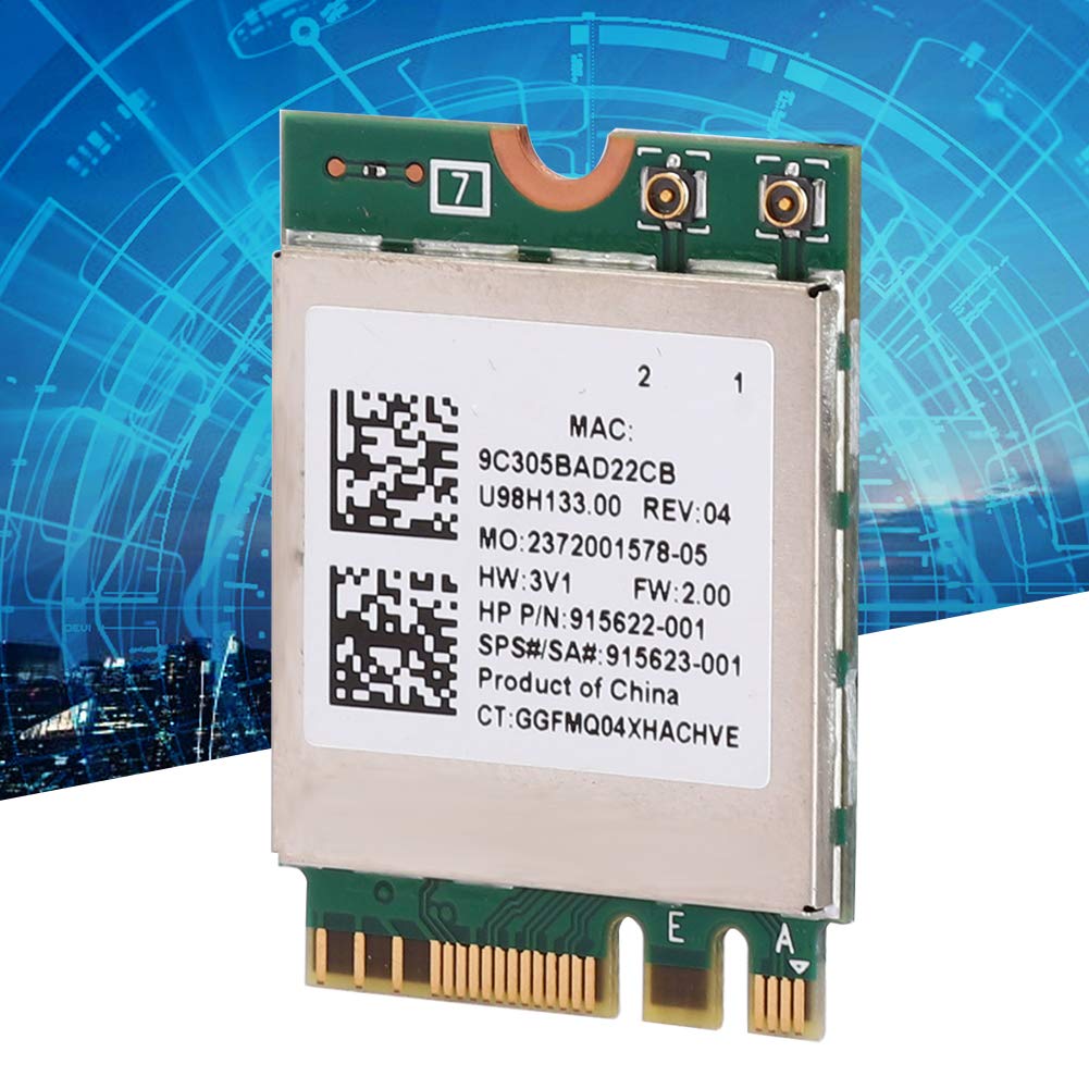 WLAN Card Card,Network Card RTL8822BE Band 2.4G/5G M.2 Interface Support for Bluetooth 4.2,Support for Win 7, for Win 8 and for Win 10 System